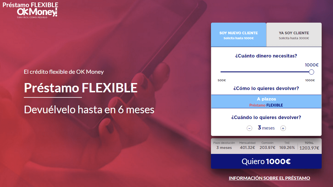 Okmoney – Prestamos Flexibles De Hasta 1.000€