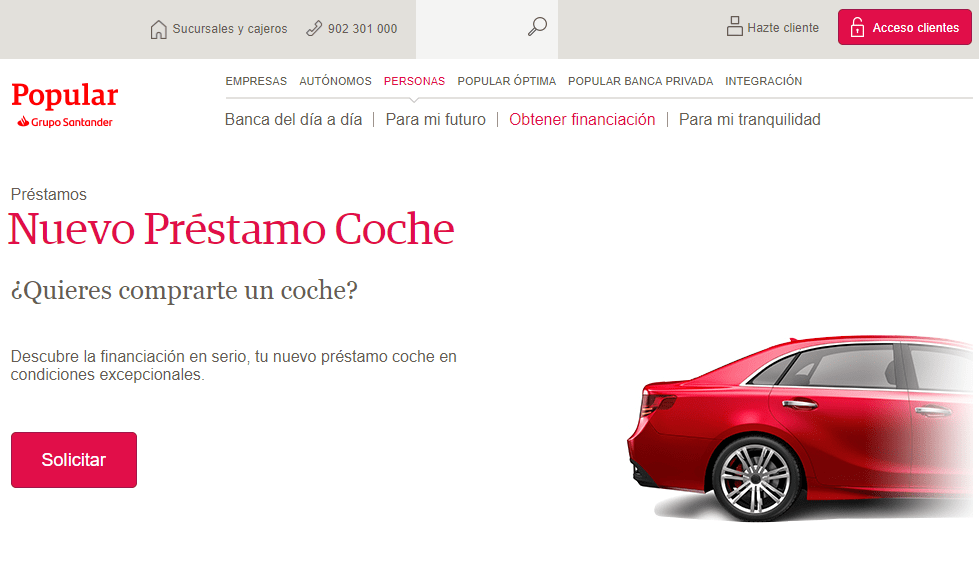 Nuevo Préstamo Coche - Banco Popular